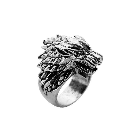 Bague Loup Tête de Loup (Acier)
